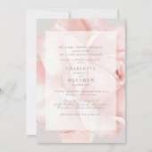 赤面エレガントバラ両親結婚式招待状 招待状 (正面)