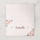 赤面エレガントバラ及びグリーン折り畳み座席表 プレイスカード (外部開封)