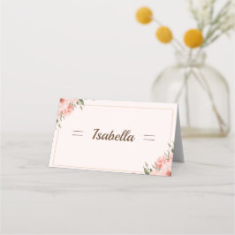 赤面エレガントバラ及びグリーン折り畳み座席表 プレイスカード