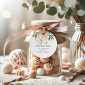 赤面エレガントバラ&グリーナリー結婚式の引き出物ラベル フェイバータグ