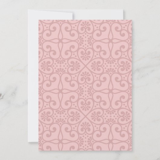 赤面エレガントピンクとシルバーフローラキンセアニェラI 招待状 (裏面)