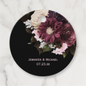 赤面エレガントピンクとブルゴーニュのブーケ結婚の | フェイバータグ (正面)