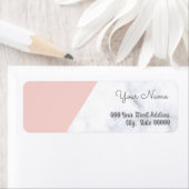 赤面エレガントピンクと白の大理石の赤ちゃんシャワー ラベル (インサイチュ)