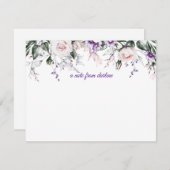 赤面エレガントピンクと紫の水色フローラ | ノートカード (正面/裏面)