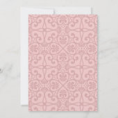 赤面エレガントピンクと金ゴールドフローラキンセアニェラInv 招待状 (裏面)