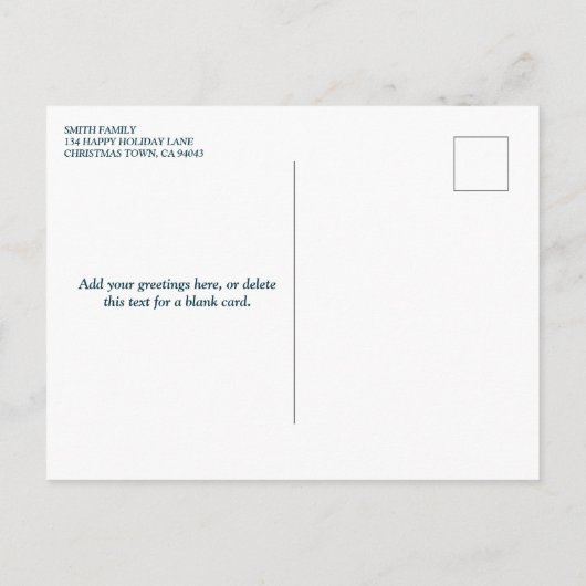 赤面エレガントピンクのクリスマスグリーティングと写真 シーズンポストカード (裏面)