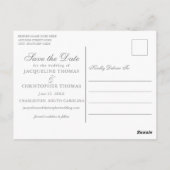 赤面エレガントピンクのセージフローラ写真の保存日付 ポストカード (裏面)