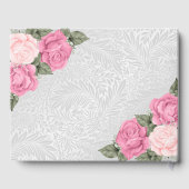 赤面エレガントピンクのバラが愛の記憶の葬儀 ゲストブック (裏面)