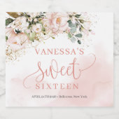 赤面エレガントピンクのバラのユーカリ金ゴールド16 ビールラベル (シングルラベル)