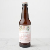 赤面エレガントピンクのバラのユーカリ金ゴールド16 ビールラベル (正面)