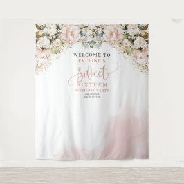 赤面エレガントピンクのバラのユーカリ16歳の誕生日 タペストリー