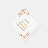 赤面エレガントピンクのバラの花ブライダルブランチ スタンダードカクテルナプキン (角)