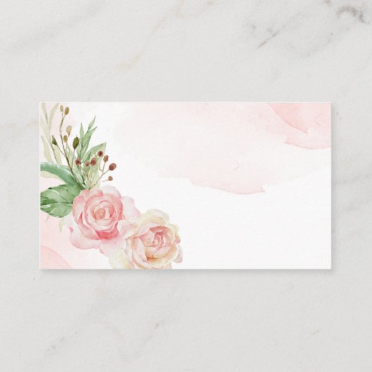 赤面エレガントピンクのバラの赤ちゃんシャワーオムツラッフル エンクロージャーカード (裏面)