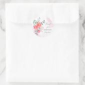 赤面エレガントピンクの水色のベビーシャワー ラウンドシール (バッグ)