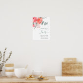 赤面エレガントピンクの花ユーカリ桃砂バー ポスター (キッチン)