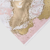 赤面エレガントピンクアゲートストーン金ゴールドグリッターインレイ 薄葉紙 (詳細)