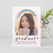 赤面エレガントピンクアーチ2025写真卒業 案内状 (スタンド正面)