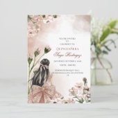 赤面エレガントピンクウォーターカラーキンセアニラ招待状 招待状 (スタンド正面)