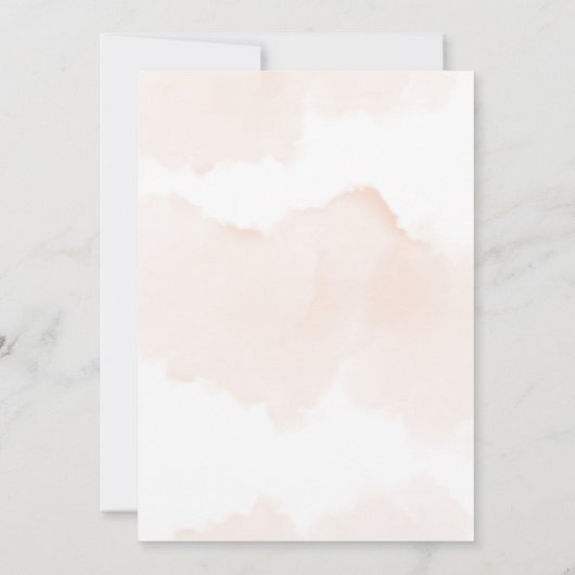 赤面エレガントピンクウォーターカラーバプテスマ1歳の誕生日 招待状 (裏面)