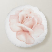 赤面エレガントピンクウォーターカラーバラホームデコール ラウンドクッション (裏面)