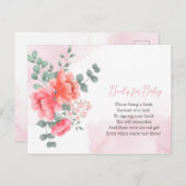 赤面エレガントピンクウォーターカラーベビー ポストカード (正面/裏面)