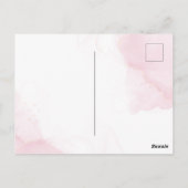 赤面エレガントピンクウォーターカラーベビー ポストカード (裏面)