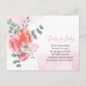 赤面エレガントピンクウォーターカラーベビー ポストカード (正面)