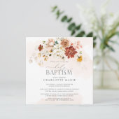 赤面エレガントピンクウォーター色フローラガールバプテスマ 招待状 (スタンド正面)
