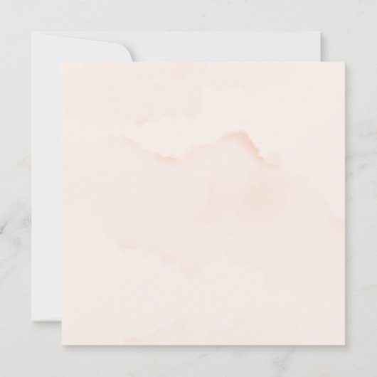 赤面エレガントピンクウォーター色フローラガールバプテスマ 招待状 (裏面)