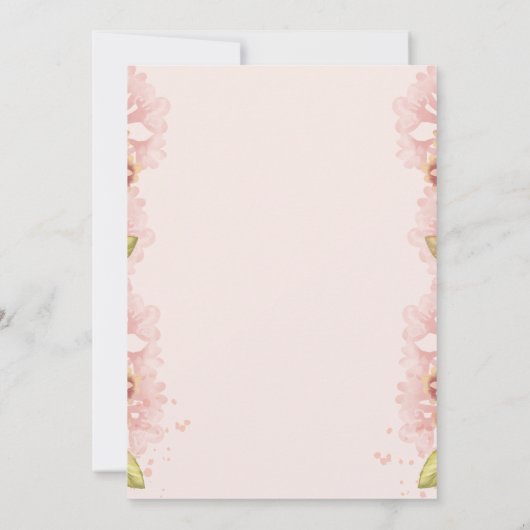 赤面エレガントピンクカップケーキガールスウィートベビーシャワー 招待状 (裏面)