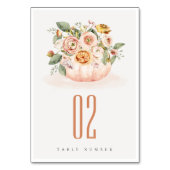 赤面エレガントピンクカボチャフローラ水彩 テーブルナンバー (正面)