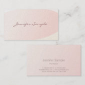 赤面エレガントピンクカリグラフィープレーントレンディーラグジュアリー 名刺 (正面/裏面)