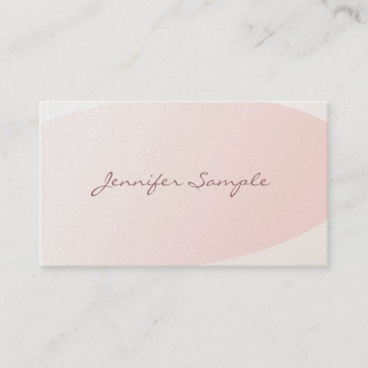 赤面エレガントピンクカリグラフィープレーントレンディーラグジュアリー 名刺 (正面)