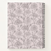 赤面エレガントピンクカーネーション感謝ジャーナル ノートブック (裏面)