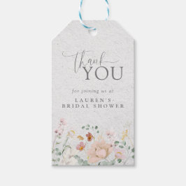 赤面エレガントピンクガーデンフラワーズブライダルシャワー ギフトタグ