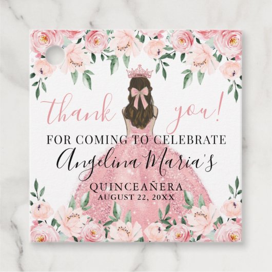 赤面エレガントピンクキンセアニェラありがとう フェイバータグ (正面)