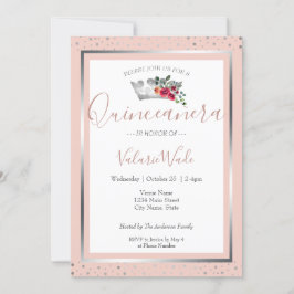 赤面エレガントピンクキンセアニェラバジェット招待状