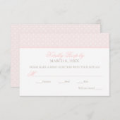 赤面エレガントピンククロスパターンベビーガールバプテスマ 出欠カード (正面/裏面)