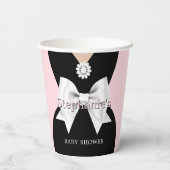 赤面エレガントピンクグラムティファニーベビーシャワー 紙コップ (裏面)