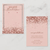 赤面エレガントピンクグリッターイヤリング 名刺 (正面/裏面)