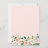赤面エレガントピンクグリーン金ゴールドフローラキンセアニラ 招待状 (裏面)