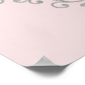 赤面エレガントピンクシルバーイースターブランチ卵狩り ポスター (角)