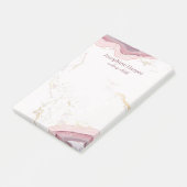 赤面エレガントピンクジオード金ゴールドグリッターマーブルアゲート ポストイット (アングル)