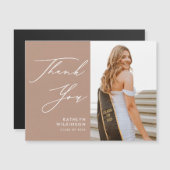 赤面エレガントピンクスクリプト写真GRAD Thank You (正面/裏面)