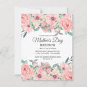 赤面エレガントピンクセージグリーンフローラ母の日 招待状 (正面)