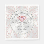 赤面エレガントピンクダイヤモンドナプキンパーソナライズされた スタンダードランチョンナプキン (正面)