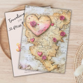 赤面エレガントピンクトラベルアドベンチャーブライダルシャワー 招待状