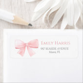 赤面エレガントピンクパステルボーガールベビーシャワー ラベル (インサイチュ)