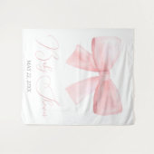 赤面エレガントピンクパステルボーベイビーシャワー タペストリー (正面(横))