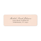 赤面エレガントピンクパステルミニマリスト ラベル (正面)